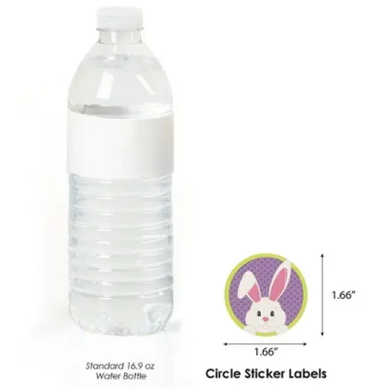 Big Dot of Happiness Hippity Hoppity - Assorted Easter Bunny Party Circle Sticker Labels - 24 Count image {4}