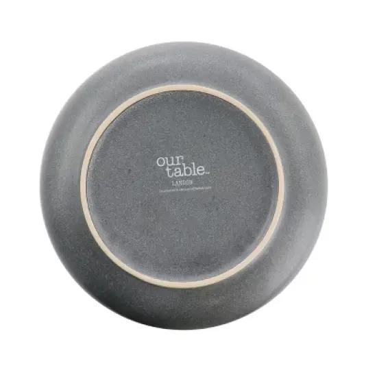 Gibson Our Table Landon 9.2 Inch Stoneware Round High Serving Bowl in Truffle image {2}