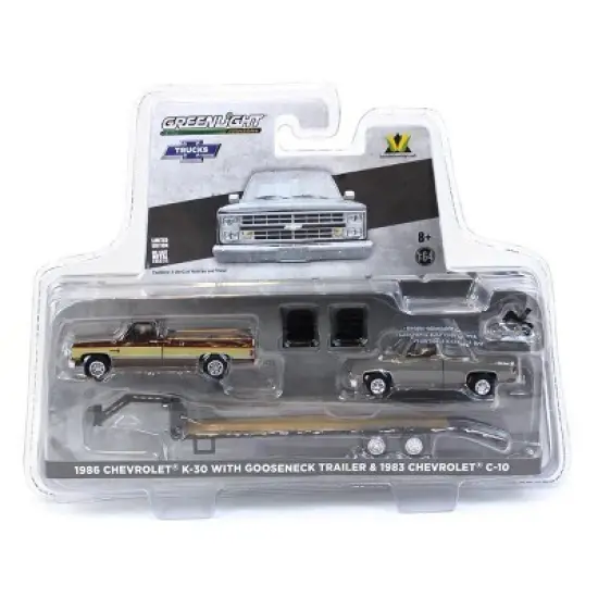 Greenlight 1/64 Brown 1986 Chevy K-30 Longbed w/ Gooseneck & Project Truck 51406-C image {4}