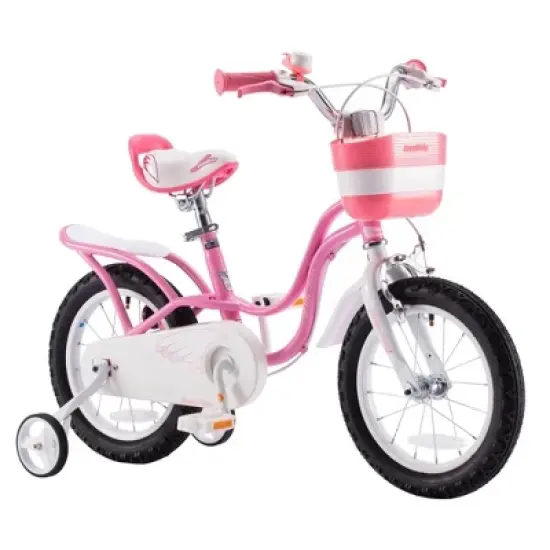RoyalBaby Little Swan Carbon Steel Kids Bicycle with Dual Hand Brakes, Adjustable Seat, Folding Basket, & Kickstand, for Girls Ages 5 to 9 image {6}