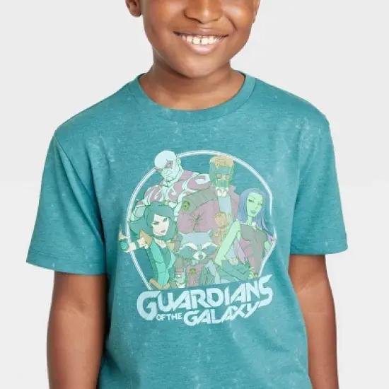 Boys' Marvel Guardians of The Galaxy Short Sleeve Graphic T-Shirt - Teal Blue image {1}