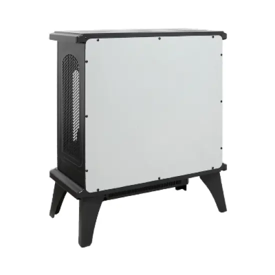 24" Freestanding Electric Fireplace Stove - 3D Infrared Flame Effect w/ Remote Control, Overheat Protection & 5100 BTU Heater (Black) image {3}