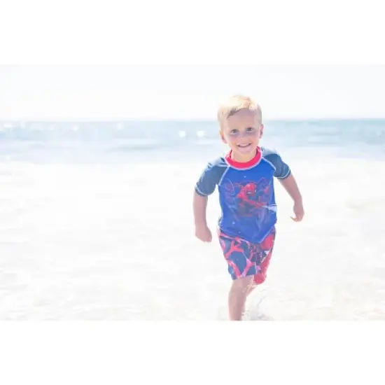 Marvel Spider-Man Pullover Rash Guard and Swim Trunks Toddler  image {3}