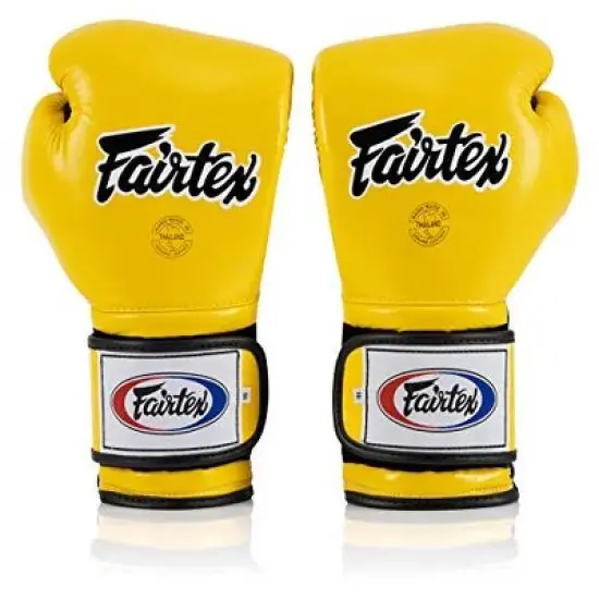Fairtex BGV9 Mexican Style Yellow Black Piping Muay Thai Boxing Glove - Heavy Hitter image {3}