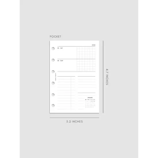 2026 Horizontal Weekly Planner Insert | Monday Start | Cloth & Paper image {2}