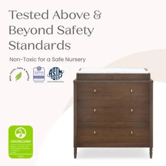 Delta Children Serena 3 Drawer Dresser with Changing Top image {2}