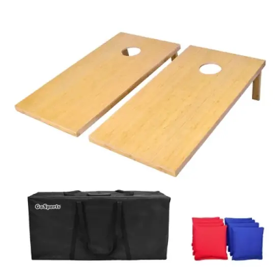 GoSports Bamboo Regulation Size Bamboo Cornhole Set, Includes 8 Bean Bags & Carrying Case image {6}