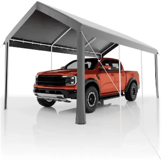 10x20FT Heavy-Duty Carport Canopy &ndash; Galvanized Steel Frame, Waterproof & UV-Resistant (White/Grey/Yellow) image {8}