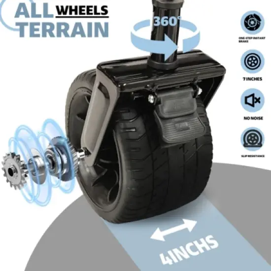 FATMOON Heavy-Duty All-Terrain Folding Utility Wagon Cart with 480lbs Capacity,Large Beach Wheels & Adjustable Handle for Camping,Beach,Outdoor image {3}