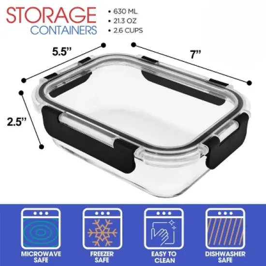 Sorbus Food Prep and Storage Container &ndash; Single Glass Meal Prep Container with Lid image {9}