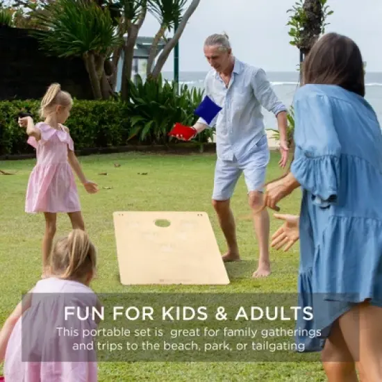 Best Choice Products 2-In-1 Cornhole & Beer Pong Board Game Set, Portable Beanbag Toss w/ 2 Carrying Bags, 6 Bean Bags image {4}