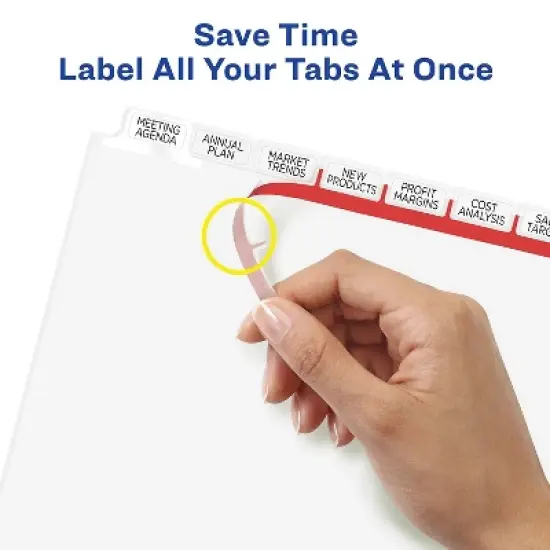 Avery Index Maker Print & Apply Clear Label Dividers w/White Tabs 8-Tab Letter 11491 image {3}