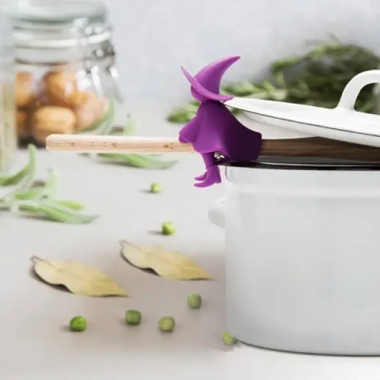 OTOTO Agatha Spoon Holder and Steam Releaser Silicone Spoon Rest Purple image {2}