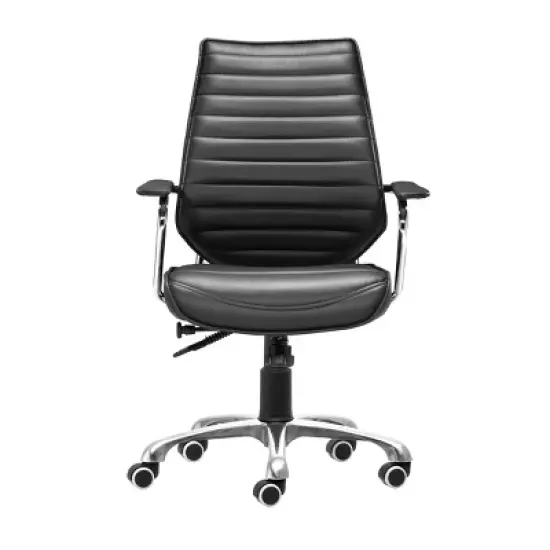 Modern Low Back Adjustable Office Chair Black - ZM Home image {2}