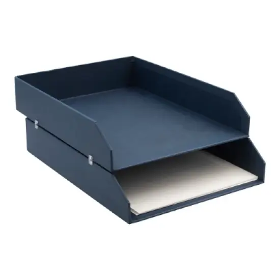 Bigso Hakan Letter Trays &ndash; 2-pack stackable organizers for A4/letter papers; stylish, sturdy, space-saving. image {8}