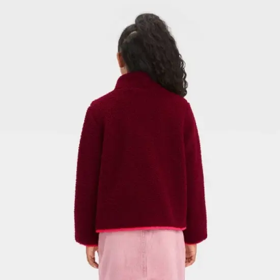 Girls' Faux Shearling Zip-Up Sweatshirt - Cat & Jack&trade; image {1}