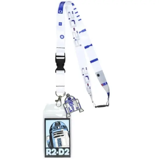 Star Wars R2-D2 Robot Droid Lanyard ID Badge Holder With 2.5" Rubber Charm image {4}