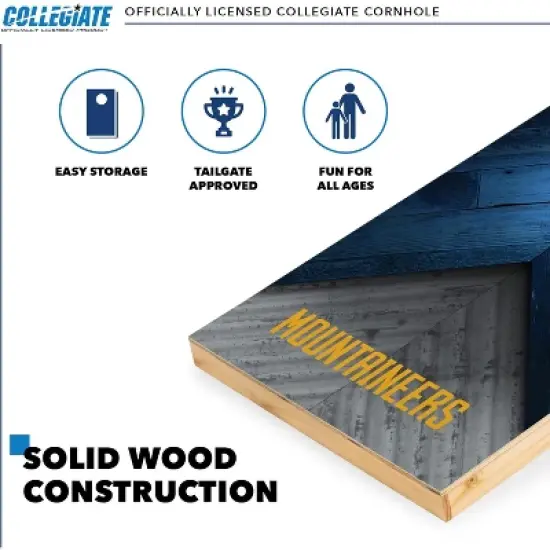 NCAA West Virginia Mountaineers 2'x4' Wood Cornhole Set image {2}