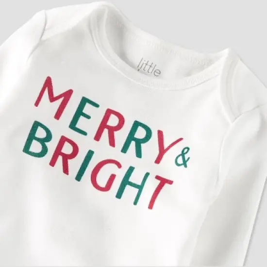 Little Planet by Carter&rsquo;s Baby Merry Bodysuit and Pants Set - White/Green image {1}