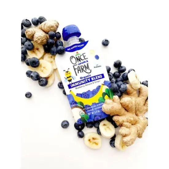 Once Upon a Farm Banana, Blueberry & Ginger Immunity Blend - 3.2oz image {2}