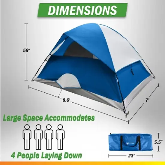 Wakeman Outdoors 4 Person Camping Tent image {3}