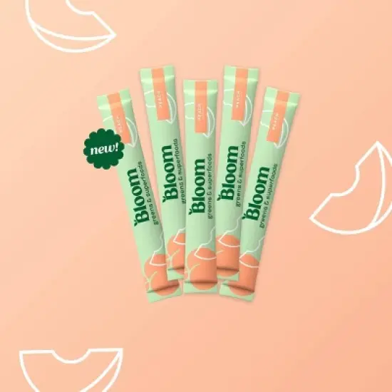 BLOOM NUTRITION Greens and Superfoods Powder - Peach - 5ct image {1}