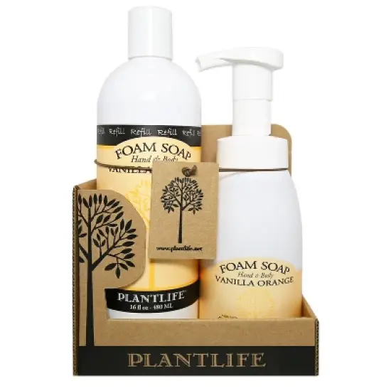 Plantlife Vanilla Orange Foam Soap Value Set &ndash; Gentle, Moisturizing, Plant-Based for All Skin Types &ndash; Hand & Body Wash &ndash; 8.5-16oz image {3}