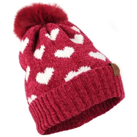 Women's 2pc Reversible Hearts Hat & Infinity Scarf Set image {1}