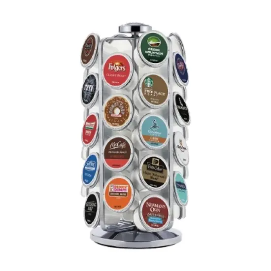 Keurig 36 K-Cup Pod Carousel: Silver Metal Freestanding Coffee Pod Holder & Organizer, Kitchen Storage Rack image {3}