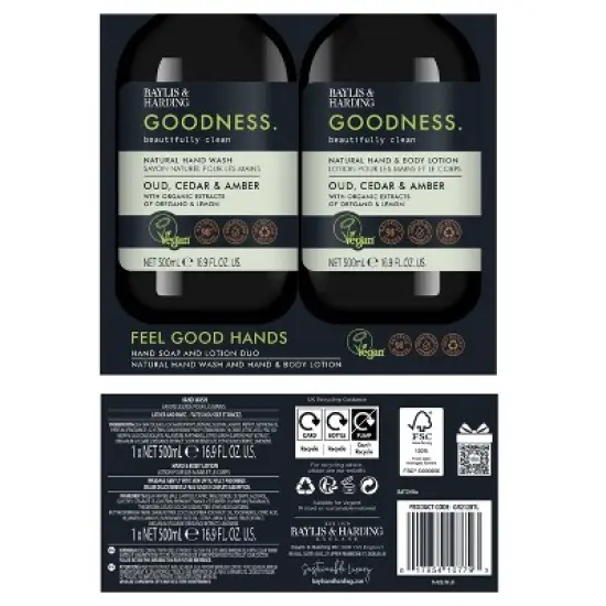 Baylis & Harding Goodness Oud Duo Set - Cedar and Amber - 33.8 fl oz/2pk image {1}