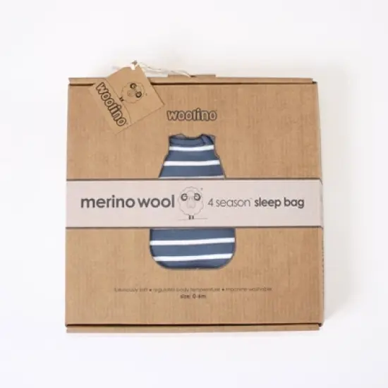 Woolino 4 Season Basic Baby Swaddle Wrap, Merino Wool, Navy Blue, 18-36 Months image {5}