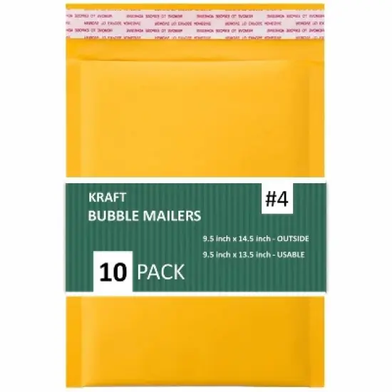 Link #4 9.5" X 14.5" Kraft Paper Bubble Mailers Padded Self Seal Shipping Envelopes Pack of 10/25/50/100 image {6}