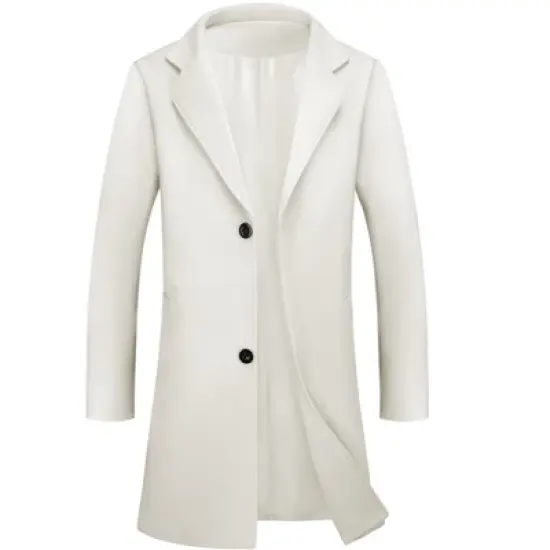 Lars Amadeus Men's Winter Notched Lapel Single Breasted Mid-Length Overcoat image {8}