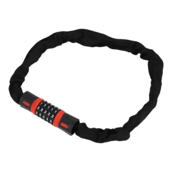 Unique Bargains Security Chain Combination Padlock Resettable 5 Digit Bike Lock Black Red 35.43" image {6}