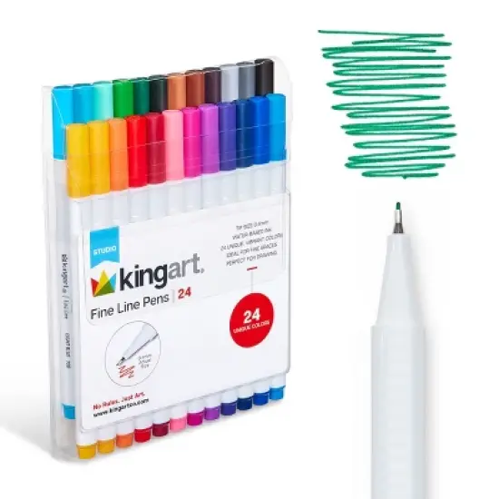 KINGART Fine Line Pens 24 Colors image {10}