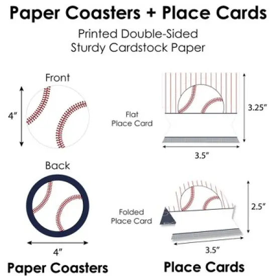 Big Dot of Happiness Batter Up - Baseball - Baby Shower or Birthday Party Paper Charger & Table Decorations Chargerific Kit for 8 image {6}
