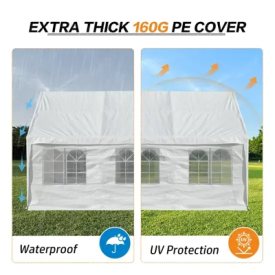 Aoodor 20 x 20 FT. Marquee Party Tent with Church Window Sidewalls ,Waterproof Pavillion Tent ,Outdoor Event Tent,Wedding Party Tent image {8}
