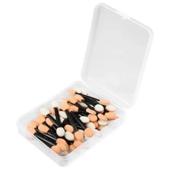 Unique Bargains Dual Sides Sponge Short  Brushes EyeShadow Applicators Black 50PCS image {5}