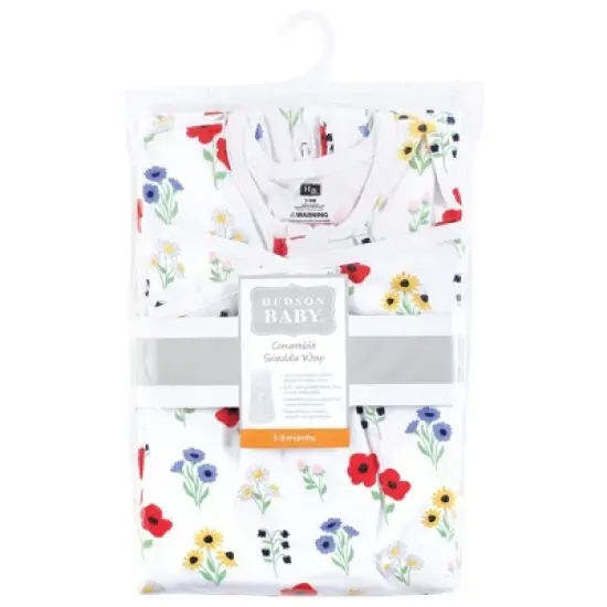 Hudson Baby Infant Girl Convertible Swaddle Sleep Sack, Wildflower image {1}