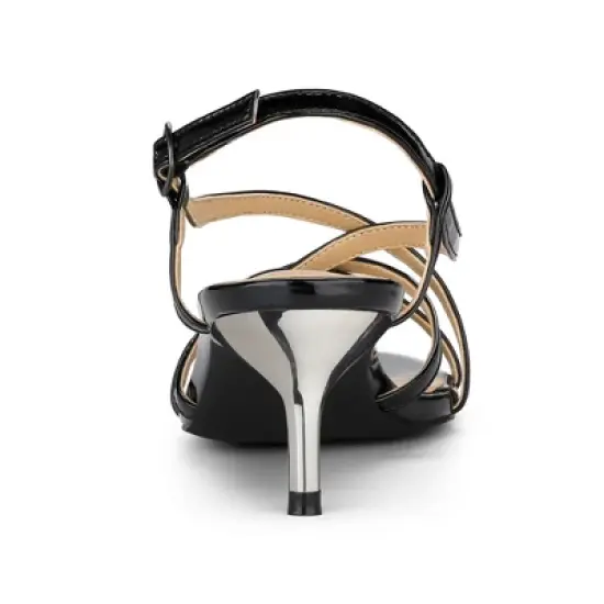 Allegra K Women's Slingback Strappy Kitten Heel Sandals image {3}