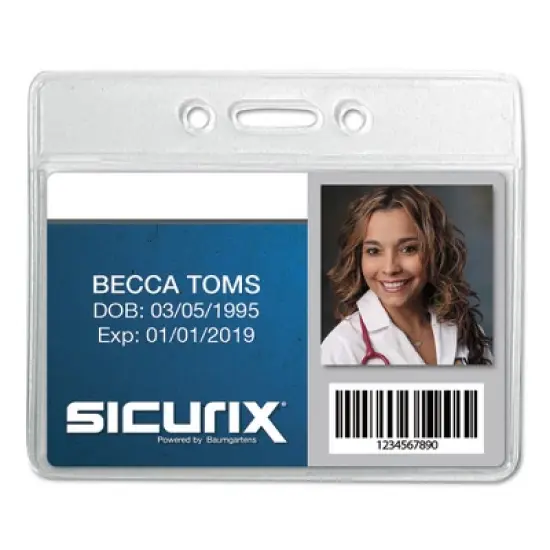 SICURIX SICURIX Badge Holder, Horizontal, 2.13 x 3.38, Clear, 12/Pack image {7}