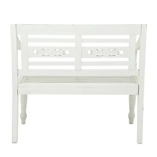 Farmhouse Mahogany Bench White - Olivia & May image {13}