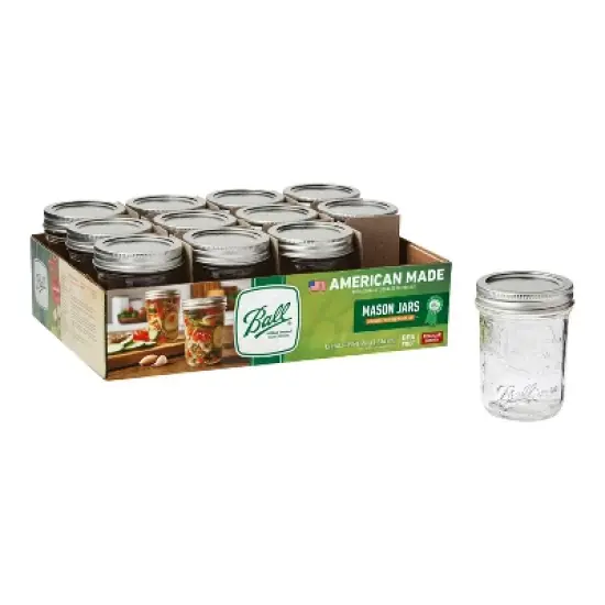 Ball 8oz. 12pk Glass Regular Mouth Mason Jar with Lid and Band image {7}