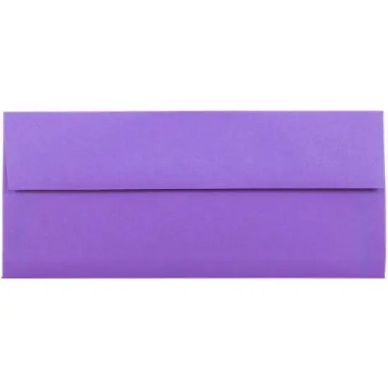JAM PAPER #10 Business Colored Window Envelopes - 4 1/8 x 9 1/2 - Violet Recycled - 100/Pack image {2}