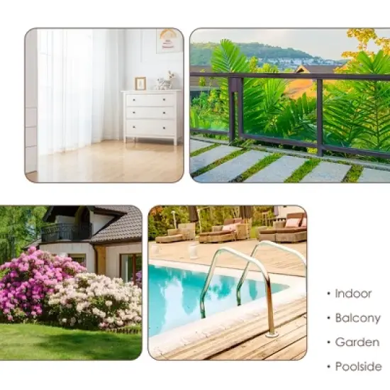 Costway 3PCS Patio Rattan Rocking Chair Bistro Set Acacia Wood Frame Armrest image {5}