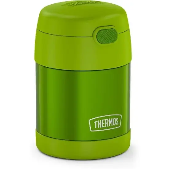 THERMOS FUNTAINER 10 Ounce Stainless Steel Vacuum Insulated Kids Food Jar with Folding Spoon, Lime image {1}