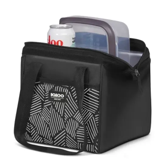 Igloo Print Essentials Leftover Lunch Bag  with Pack Ins - Black image {2}