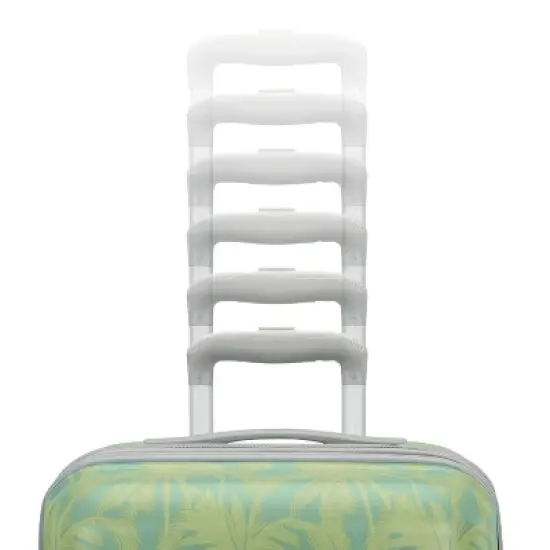 American Tourister Modern Hardside Carry On Spinner Suitcase - Green Palms: Botanical ABS Shell image {5}