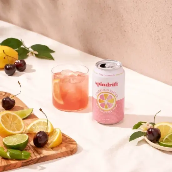 Spindrift Pink Lemonade Sparkling Water - 8pk/12 fl oz Cans image {5}