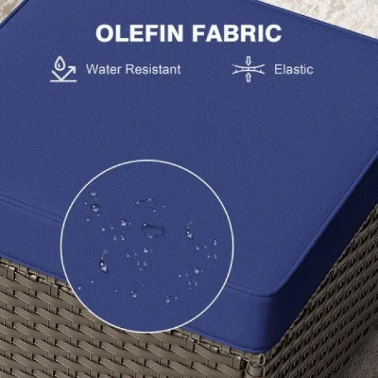 YARDSIGHT 2-Piece Outdoor Patio Ottoman - All-Weather Dark Brown Wicker Rattan Footstool/Seat for Indoor & Outdoor image {5}